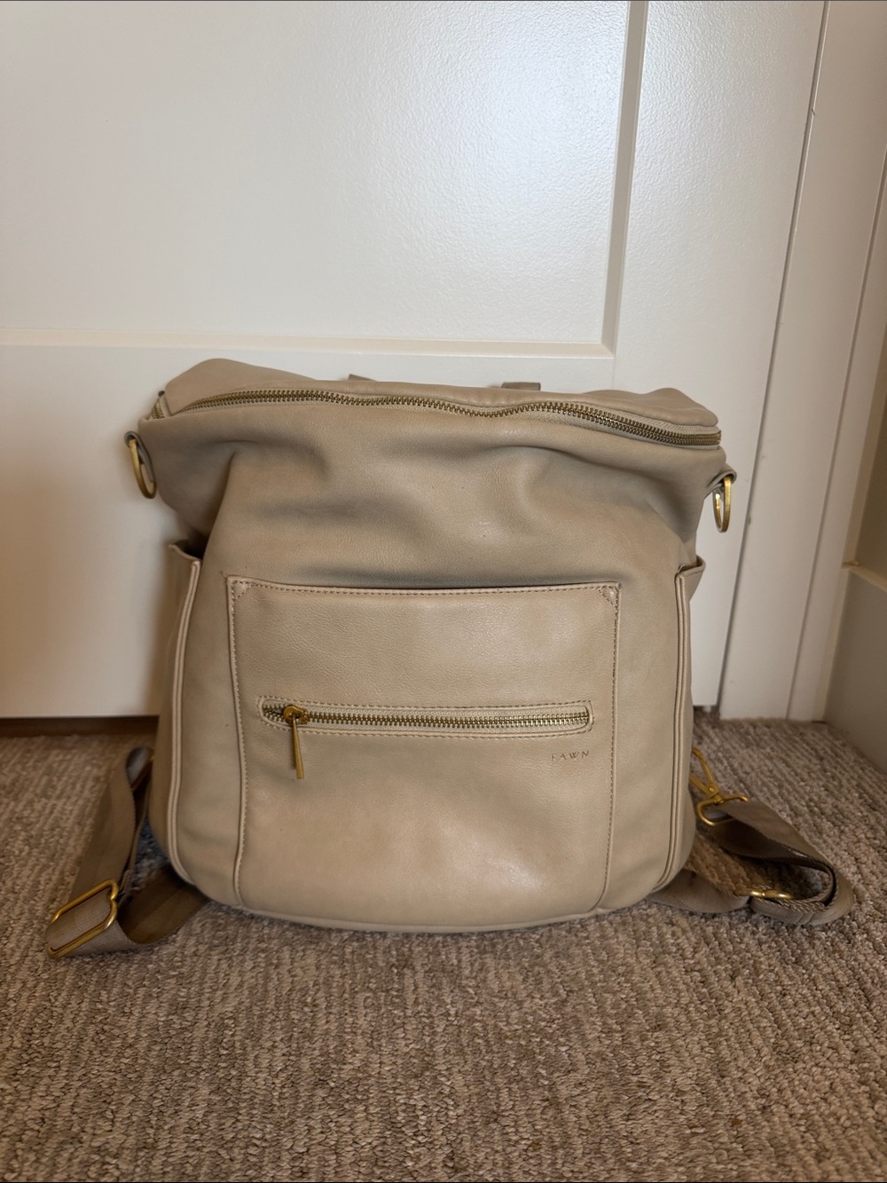Fawn Design Leather Baby Diaper Backpack